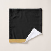 Modern Monogram Goud op Zwart Bad Handdoek (Wasdoekje)