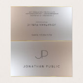 Modern Monogram Goud Silver Look Elegant Sjabloon Visitekaartjes (Buitenkant ongevouwen)