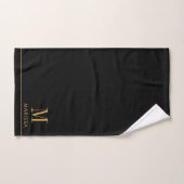 Modern Monogram Goud Zwart Initiaal Naam Bad Handdoek (Handdoek)