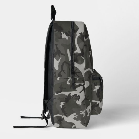 Modern Monogram Grijs Camouflage Camo Patroon Bedrukte Rugzak (Links)