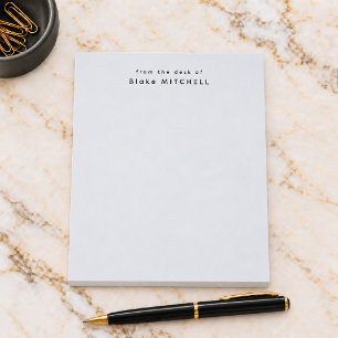 Modern Monogram Grijs From The Desk of Briefpapier Notitieblok