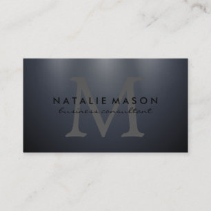 Modern Monogram Grijs Verlichting Visitekaartje