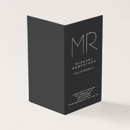 Modern Monogram Grijs Wit Minimalist Visitekaartjes