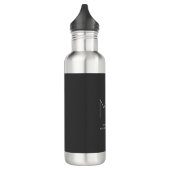 Modern Monogram Grijs Wit Minimalist Waterfles (Links)