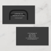 Modern Monogram Grijze Visitekaartje (Voorkant / Achterkant)