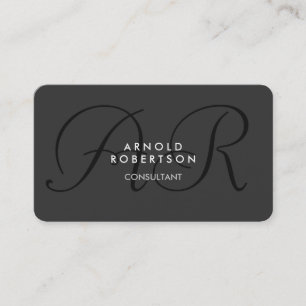 Modern Monogram Grijze Visitekaartje