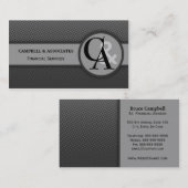 Modern Monogram grijze Visitekaartjes (Voorkant / Achterkant)