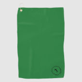 Modern Monogram Groen en Zwart Golfhanddoek (Voorkant)