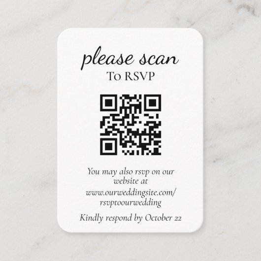Modern Monogram Groene RSVP met QR-code Informatiekaartje (Voorkant)