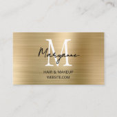 Modern Monogram Groot Lettertype Goud Visitekaartje (Voorkant)