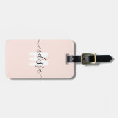 Modern Monogram Handschrift Naam Bagagelabel (Voorkant horizontaal)