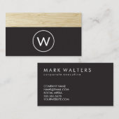 Modern Monogram | Houtsim Visitekaartje (Voorkant / Achterkant)