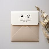 Modern, Monogram, Huwelijkszegel Rubberstempel
