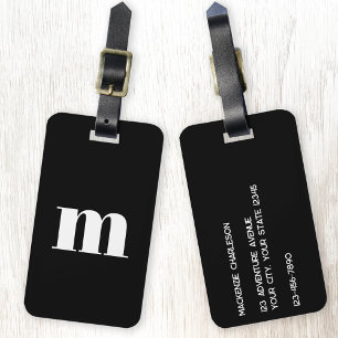 Modern Monogram Initiaal Bagagelabel
