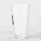 Modern Monogram Initiaal Bierglas Glas (Links)