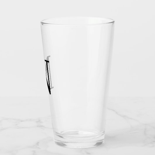 Modern Monogram Initiaal Bierglas Glas (Links)