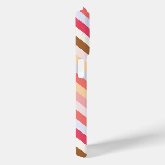 Modern Monogram Initiaal Diagonaal Snoep Streep Case-Mate iPhone Case (Achterkant / Rechts)