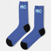 Modern Monogram Initiaal Drop Shadow Blue Sokken (Links)