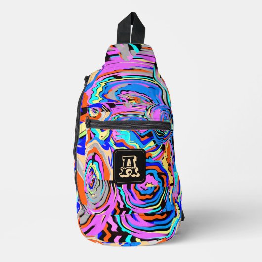 Modern Monogram Initiaal Elegant Stijlvol Sling Bag (Voorkant)