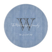 Modern Monogram Initiaal + Familienaam Chic Snijplank (Voorkant)