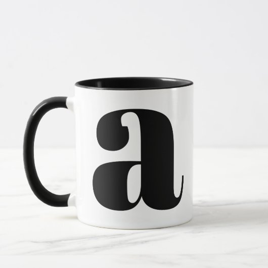 Modern Monogram Initiaal Letter Black and White A Mok (Links)