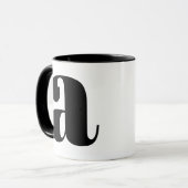 Modern Monogram Initiaal Letter Black and White A Mok (Voorkant links)
