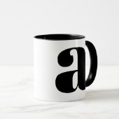 Modern Monogram Initiaal Letter Black and White A Mok (Voorkant rechts)
