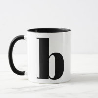 Modern Monogram Initiaal Letter Black en White B