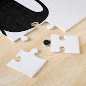 Modern Monogram Initiaal Letter Black en White Legpuzzel (Zijkant)