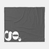 Modern Monogram Initiaal Letter Chic Black White Fleece Deken (Voorkant (Horizontaal))