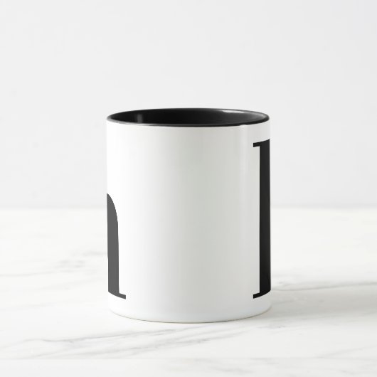 Modern Monogram Initiaal Letter h Black en White Mok (Midden)