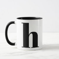 Modern Monogram Initiaal Letter h Black en White