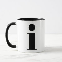 Modern Monogram Initiaal Letter in Black en White