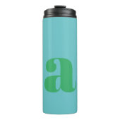 Modern Monogram Initiaal Letter in Blue en Green Thermosbeker (Voorkant)
