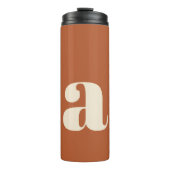 Modern Monogram Initiaal Letter in Rust en Cream Thermosbeker (Voorkant)