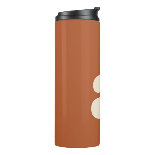 Modern Monogram Initiaal Letter in Rust en Cream Thermosbeker (Gedraaid links)