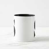 Modern Monogram Initiaal Letter is zwart en wit Mok (Midden)