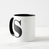 Modern Monogram Initiaal Letter is zwart en wit Mok (Voorkant links)