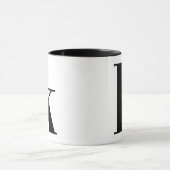 Modern Monogram Initiaal Letter k Black and White Mok (Midden)
