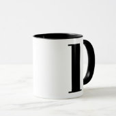 Modern Monogram Initiaal Letter l Black en White Mok (Voorkant rechts)