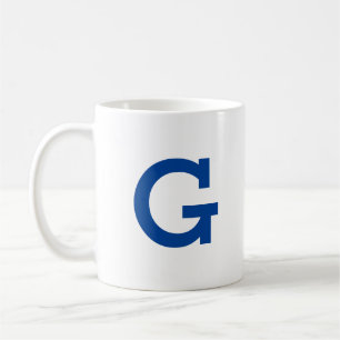 Modern Monogram Initiaal Letter Navy Blue Koffiemok