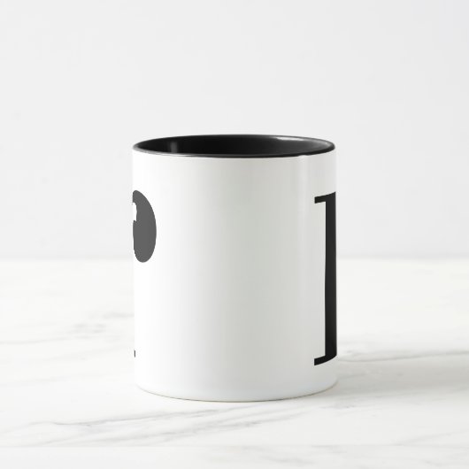 Modern Monogram Initiaal Letter of Black en White Mok (Midden)