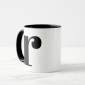 Modern Monogram Initiaal Letter of Black en White Mok (Voorkant links)