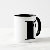 Modern Monogram Initiaal Letter of Black en White Mok (Voorkant rechts)