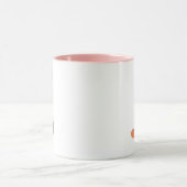Modern Monogram Initiaal Letter Oranje Roze Mok (Midden)