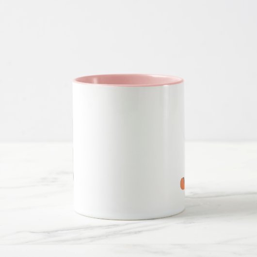 Modern Monogram Initiaal Letter Oranje Roze Mok (Midden)