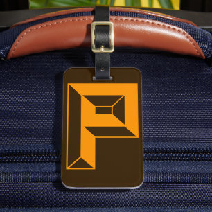 Modern monogram Initiaal letter p Bagagelabel