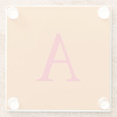 Modern Monogram Initiaal Letter Trendy Oranje Red Glazen Onderzetter (Achterkant)