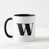 Modern Monogram Initiaal Letter w Black and White Mok (Links)