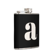 Modern Monogram Initiaal Letter Wedding Bold Black Heupfles (Rechts)